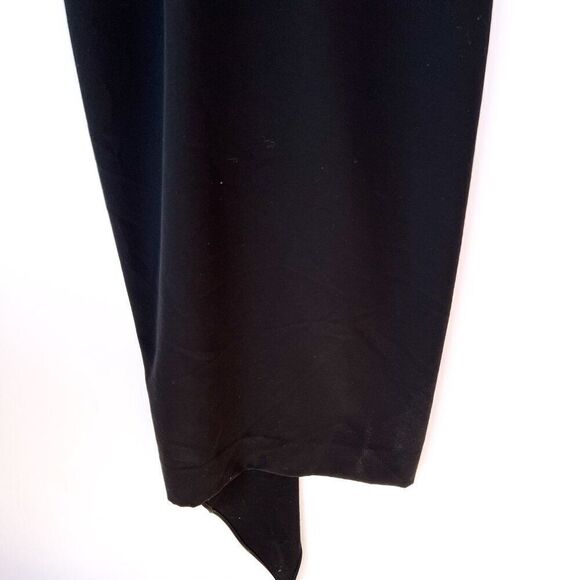 Milly Black High Neck Speghetti Strap Midi Asymmetrical Ruffle Black Dress 6 - Picture 7 of 7